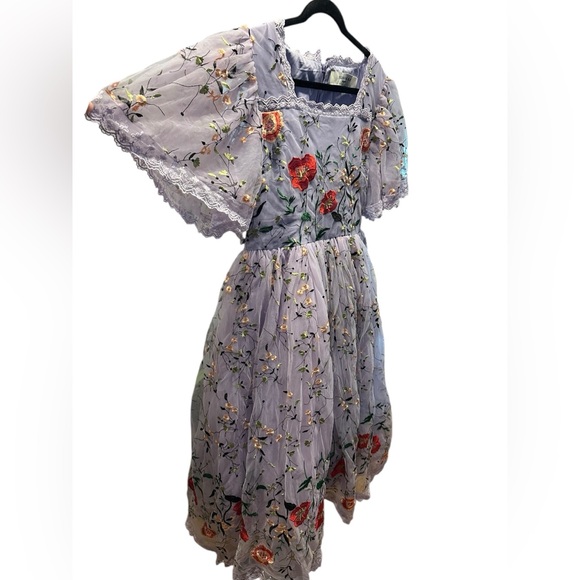 Jessakae embroidered lilac Darla dress size L - Picture 6 of 15
